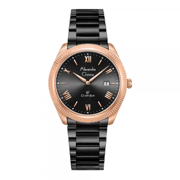 Alexandre Christie AC 8712 Rosegold Black Man MDFBRBA